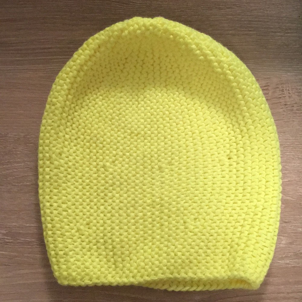 Neon yellow beanie hat
